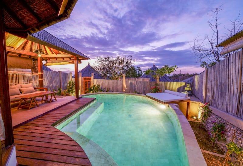 photo de la villa piment bleu avec piscine.